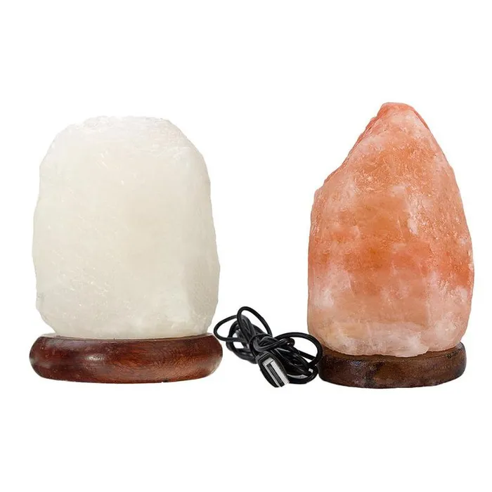 Himalayan Crystal Rock Salt Lamp with LED metamorphidi Necklaces