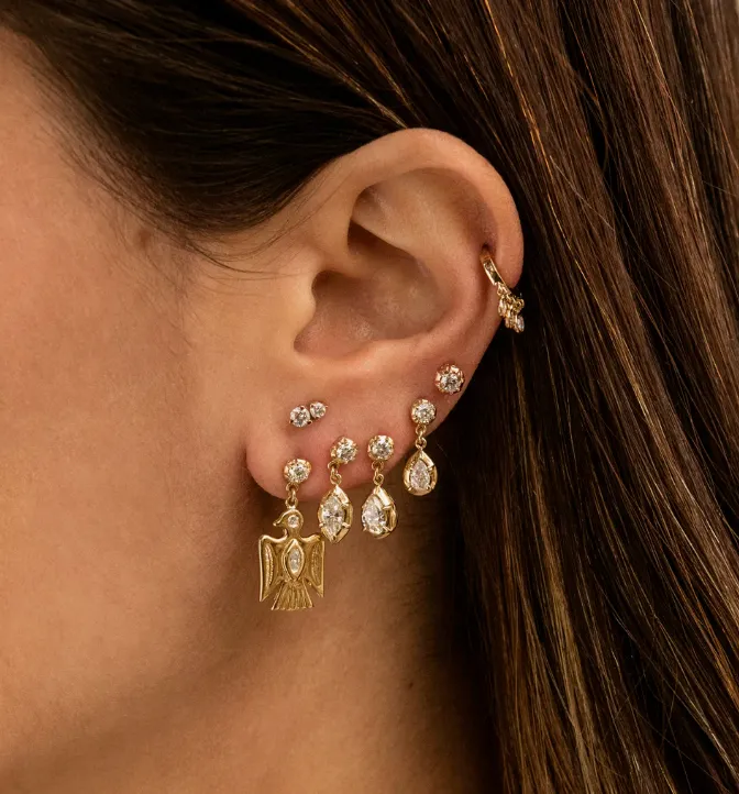 JACQUIE AICHE Earrings SOPHIA DIAMOND MARQUISE CENTER THUNDERBIRD DROP STUD