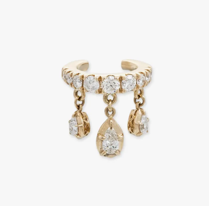 JACQUIE AICHE TRIPLE TEARDROP SOPHIA DIAMOND SHAKER PAVE EAR CUFF Earrings