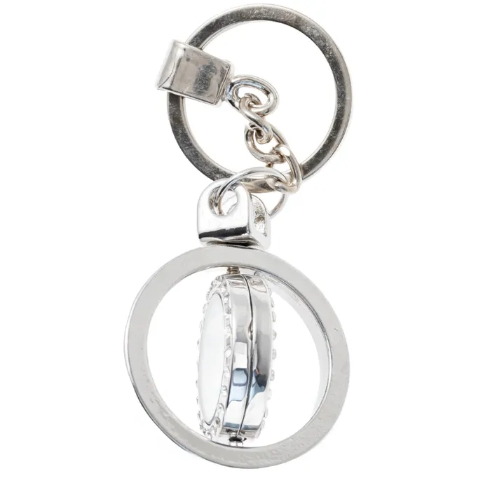 JE0231 Necklaces Glass Locket Keychain Magnetic Round Spinning