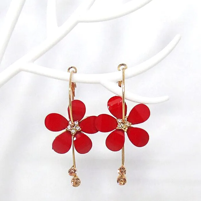 Kairangi Earrings Kairangi Earrings for Women and Girls Fashion Red Hoop and Dangler Earring Gold Plated Hoops Floral Shaped Western Earrings Birthday Gift for Girls and Women Anniversary Gift for Wife Kairangi Earrings Kairangi Earrings for Women and Girls Fashion Red Hoop and Dangler Earring Gold Plated Hoops Floral Shaped Western Earrings Birthday Gift for Girls and Women Anniversary Gift for Wife