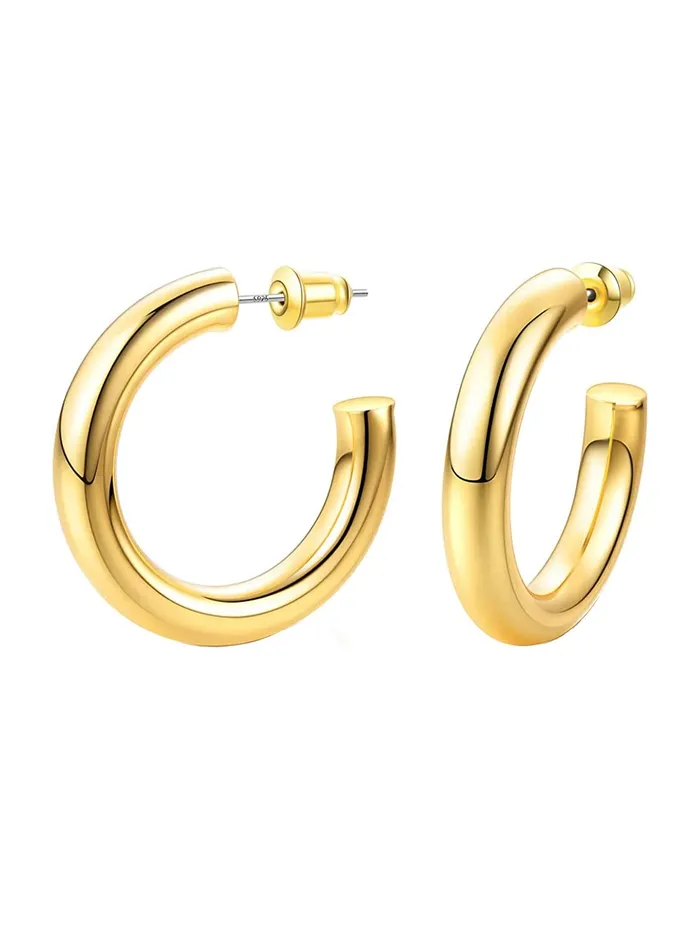 Kairangi Kairangi Hoop Earrings for Women Gold Plated Half Hoop Earring for Women and Girls Necklaces Kairangi Kairangi Hoop Earrings for Women Gold Plated Half Hoop Earring for Women and Girls Necklaces