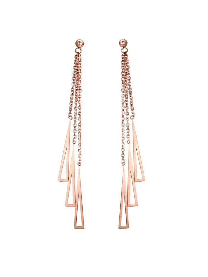 Kairangi Long Earrings for Women Western Rose Gold Plated Stainless Steel Geometric Long Chain Danglers Earrings For Women and Girls Kairangi Bracelets Kairangi Long Earrings for Women Western Rose Gold Plated Stainless Steel Geometric Long Chain Danglers Earrings For Women and Girls Kairangi Bracelets