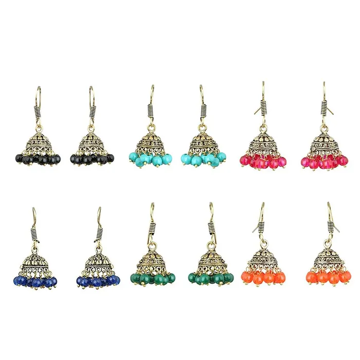 Kairangi Rings Kairangi Jhumka Earrings for Women Combo of 6 Pairs Golden Silver Oxidized Traditional JhumkiJhumka Earrings for Women and Girls Kairangi Rings Kairangi Jhumka Earrings for Women Combo of 6 Pairs Golden Silver Oxidized Traditional JhumkiJhumka Earrings for Women and Girls