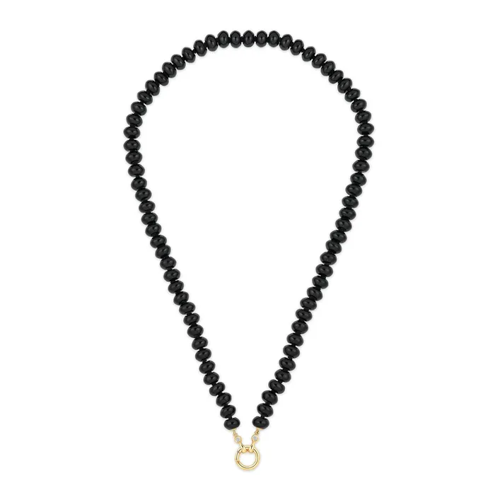 Kate Collins Jewelry Black Onyx Rondelle Bead Necklace Necklaces