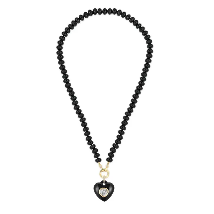 Kate Collins Jewelry Black Onyx Rondelle Bead Necklace Necklaces