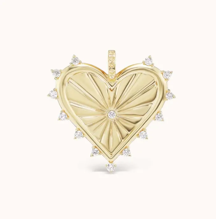 Marlo Laz Charm Necklaces Spiked Heart Charm