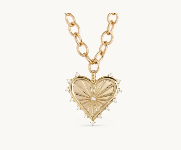 Marlo Laz Charm Necklaces Spiked Heart Charm