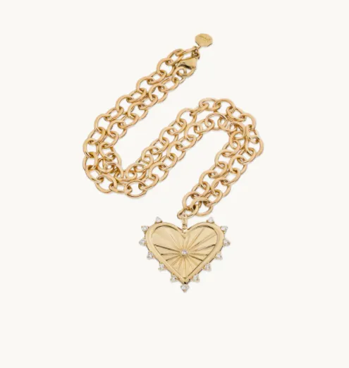 Marlo Laz Charm Necklaces Spiked Heart Charm