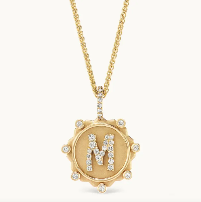 Marlo Laz Necklaces Pav Alphabet Amulet Necklace
