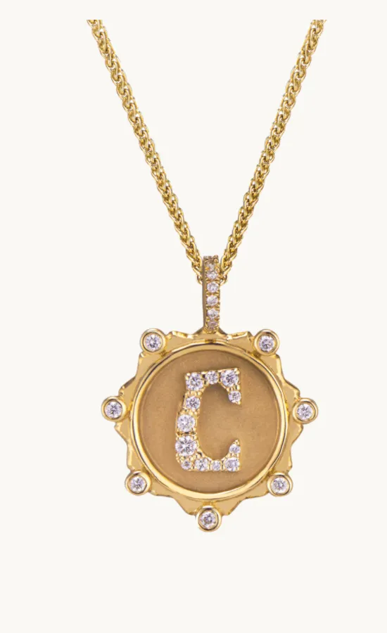 Marlo Laz Necklaces Pav Alphabet Amulet Necklace