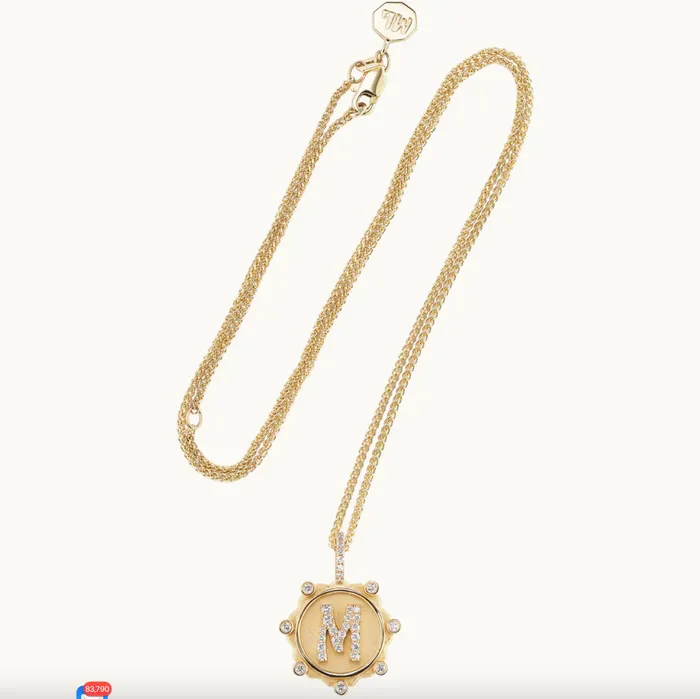 Marlo Laz Necklaces Pav Alphabet Amulet Necklace