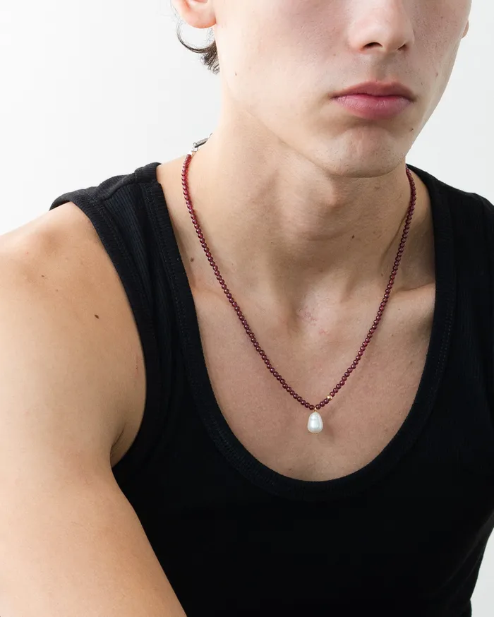 Marro Petite Garnet Beaded Necklace CUN Necklaces