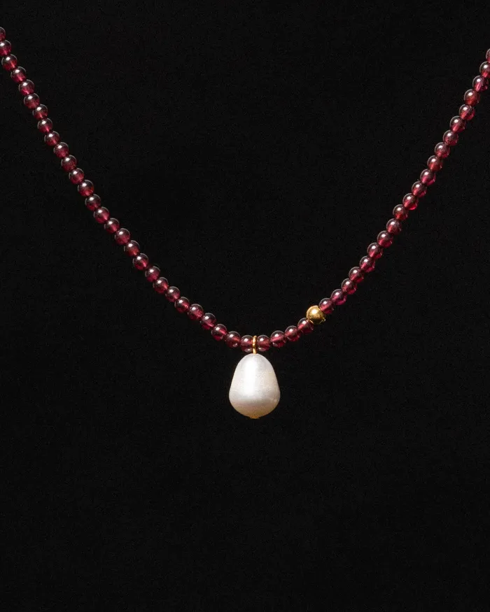 Marro Petite Garnet Beaded Necklace CUN Necklaces