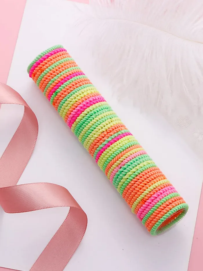 Melbees by Yellow Chimes Hair Rubber Bands for Girls Kids Hair Accessories for Girls Set of 100 Pcs Rubberbands Multicolor Soft Stretchy Small Ponytail Holders for Girls Kids Teens Toddlers Yellow Chimes Rings