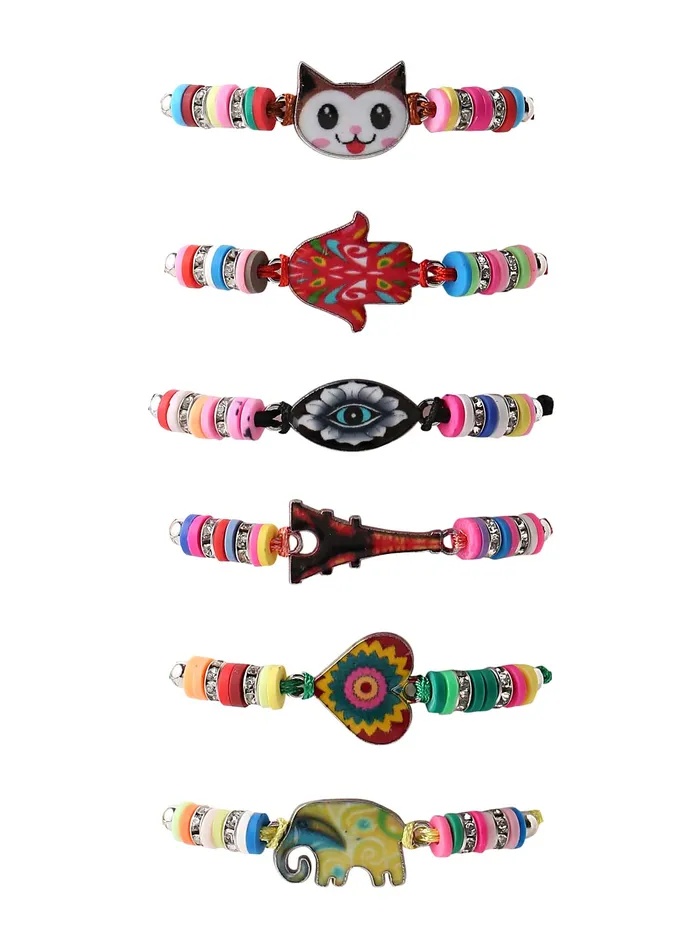 Melbees by Yellow Chimes Melbees by Yellow Chimes Bracelet for Girls Kids Combo of 6 Pcs Kids Jewelry for Girls Bracelets Gift Set for Kids Girls Rings
