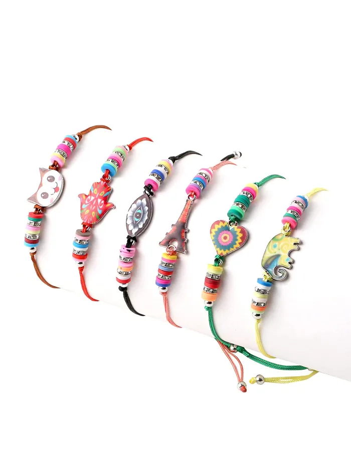 Melbees by Yellow Chimes Melbees by Yellow Chimes Bracelet for Girls Kids Combo of 6 Pcs Kids Jewelry for Girls Bracelets Gift Set for Kids Girls Rings