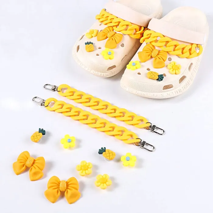Melbees by Yellow Chimes Melbees by Yellow Chimes Shoe Chains for Kids Girls Teens Shoe Accessories Product Design Yellow Shoe Decoration Charms Shoe Chains for Unisex Shoe Chain Charms for CrocClogs Bracelets