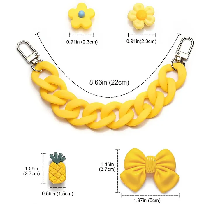 Melbees by Yellow Chimes Melbees by Yellow Chimes Shoe Chains for Kids Girls Teens Shoe Accessories Product Design Yellow Shoe Decoration Charms Shoe Chains for Unisex Shoe Chain Charms for CrocClogs Bracelets