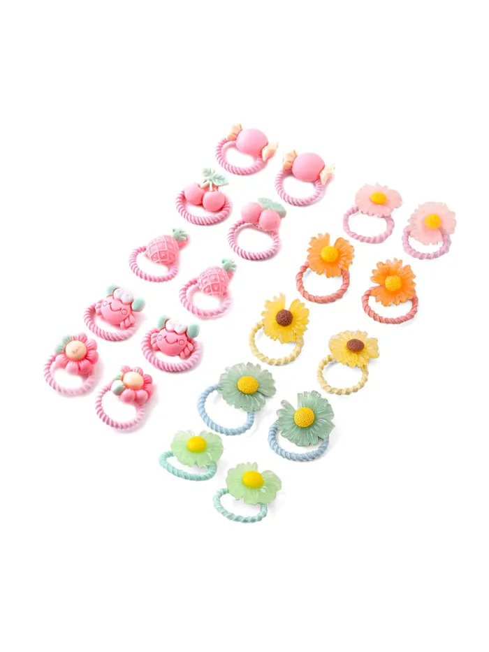 Melbees by Yellow Chimes Necklaces Melbees by Yellow Chimes Rubber Bands for Girls Kids Hair Accessories for Girls Hair Tie 20 Pcs Cute Characters Rubberbands for Kids Ponytail Holder For Baby Girls Toddlers