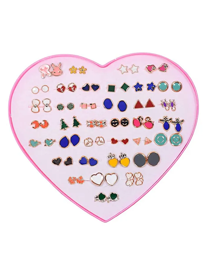 Melbees by Yellow Chimes Stud Earrings for Women Combo of 36 Pairs Crystal Pearl Multicolour Gold Plated Studs Earrings Set for Women and Girls Yellow Chimes Necklaces
