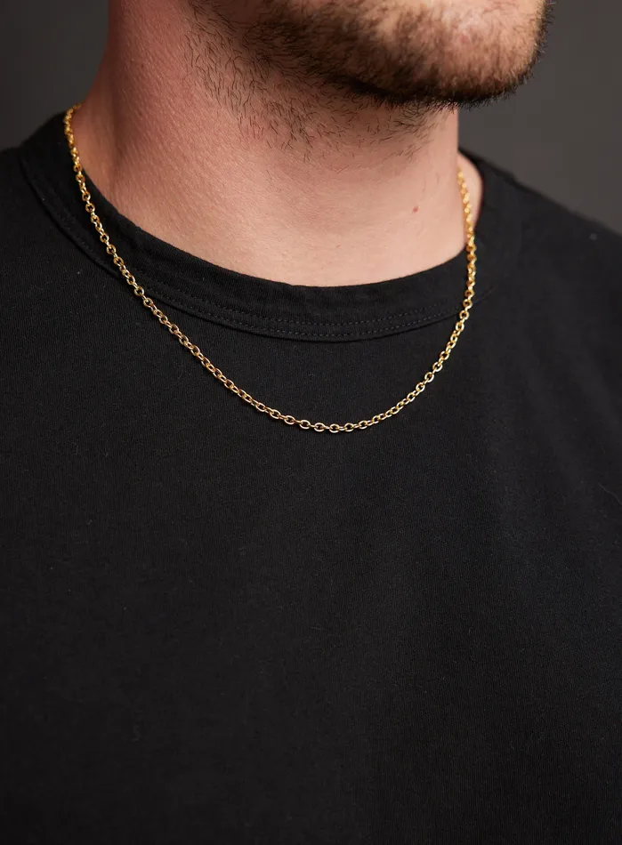 Mens 3mm Classic Cable Chain Necklace WE ARE ALL SMITH Necklaces
