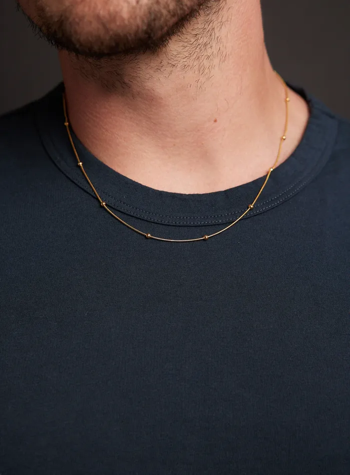 Mens Gold Minimalist Satellite Chain Necklace WE ARE ALL SMITH Necklaces