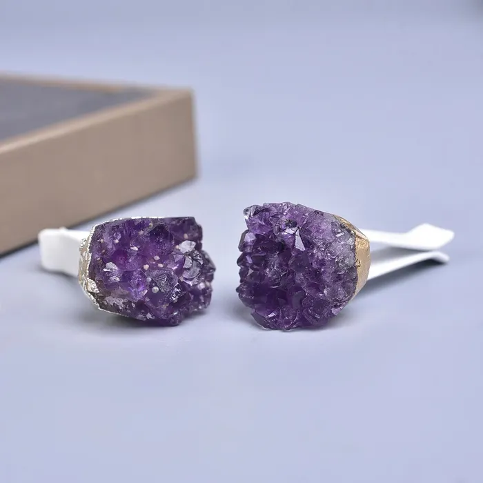 Metamorphidi Necklaces Natural Amethyst Cluster Car Air Conditioner Outlet Clip