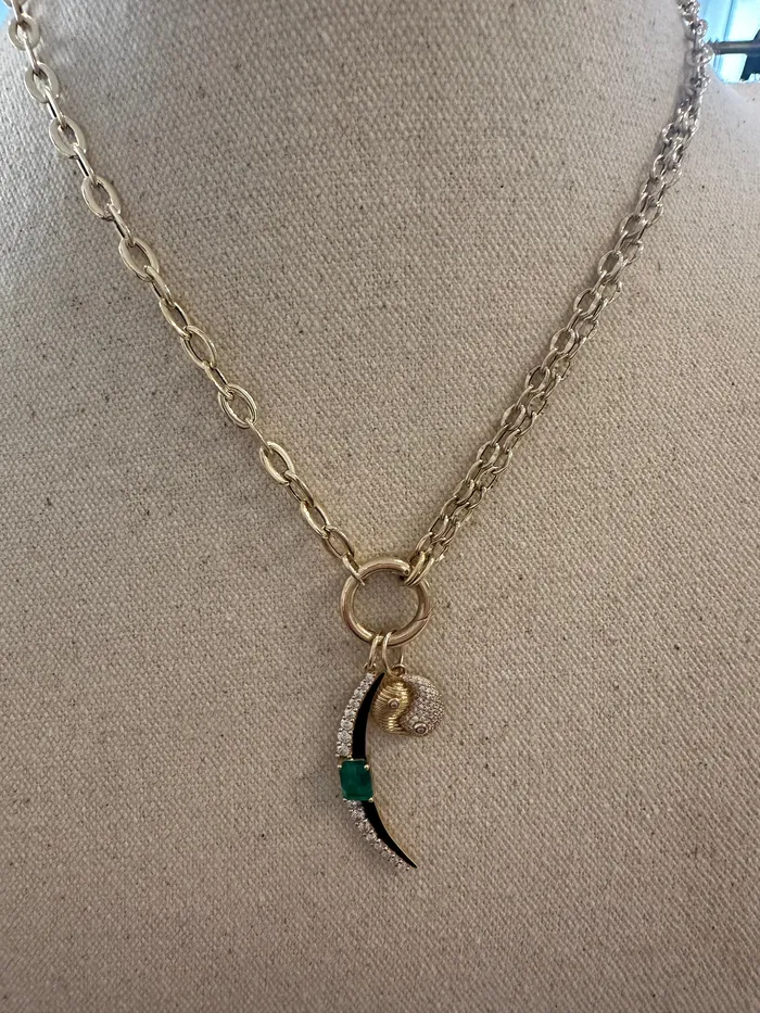 Monarch Market Necklaces Diamond Enamel Moon Monarch Market Necklaces Diamond Enamel Moon