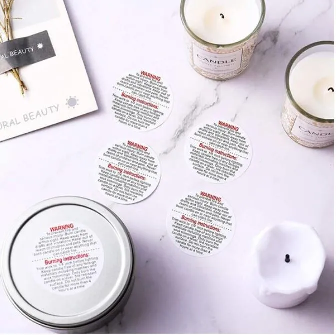 Necklaces 500pcsRoll Candle Warning Label Sticker For Candle Making Resin Art Hub