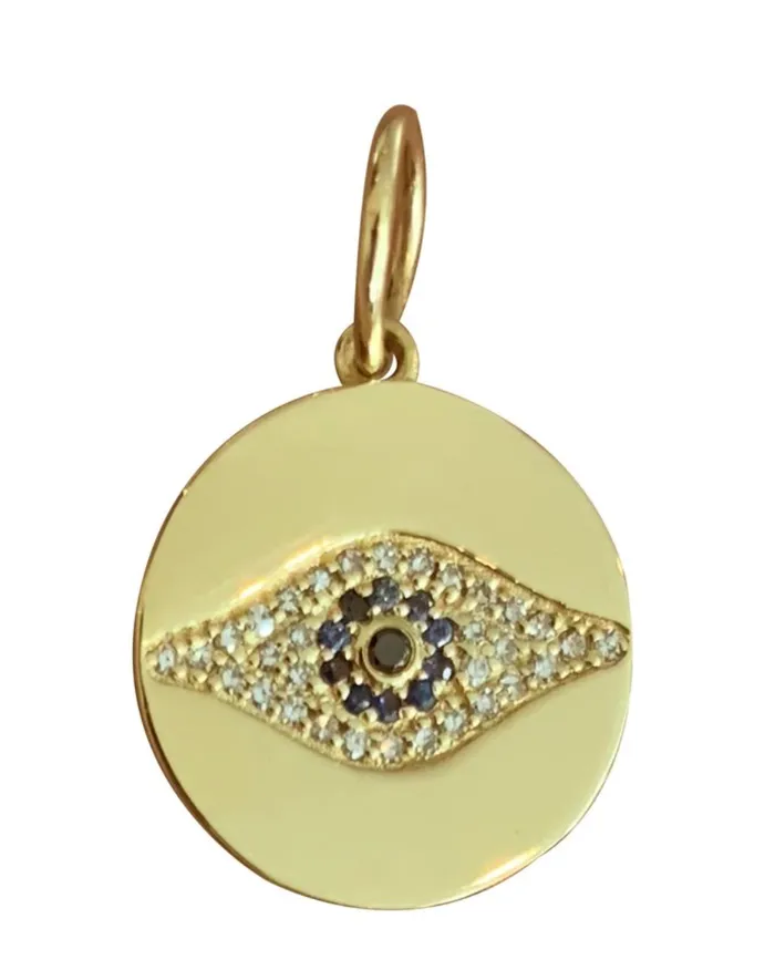 Necklaces Alev Disc Pave Evil Eye