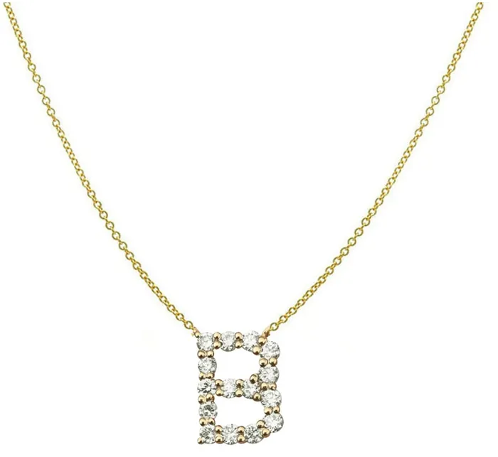 Necklaces Alev Large Diamond Initial Necklace