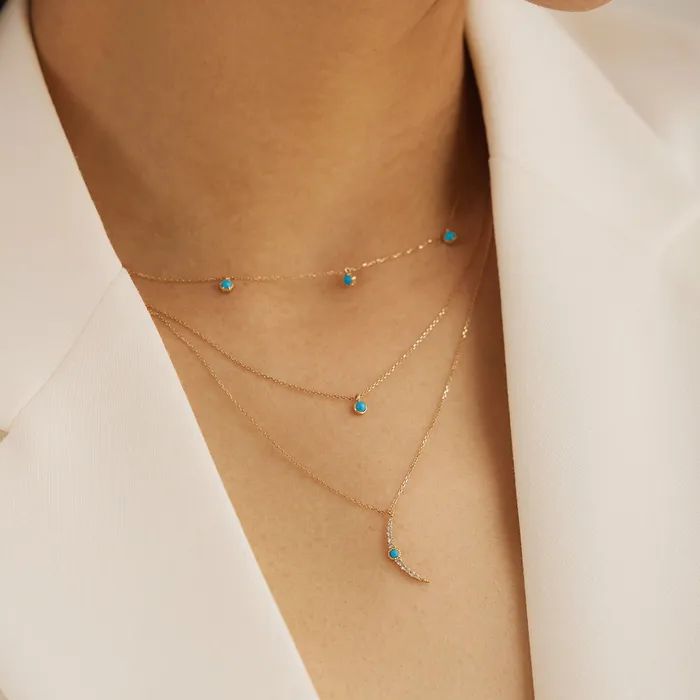 Necklaces AURELIE GI MARIA Turquoise Solitaire Necklace
