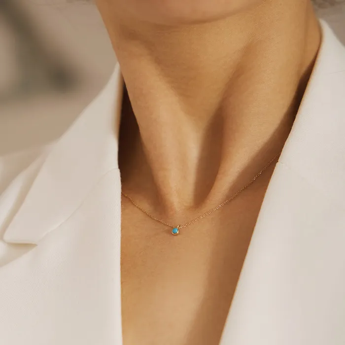 Necklaces AURELIE GI MARIA Turquoise Solitaire Necklace