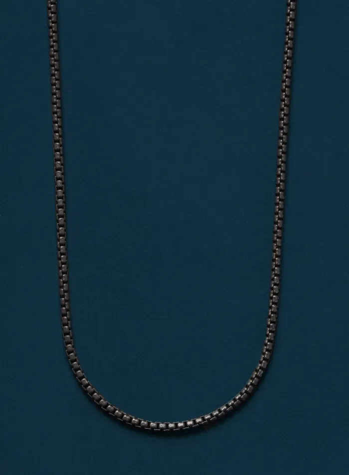Necklaces Black Titanium Round Box Chain Necklace for Men WE ARE ALL SMITH Mens Jewelry Clothing Necklaces Black Titanium Round Box Chain Necklace for Men WE ARE ALL SMITH Mens Jewelry Clothing