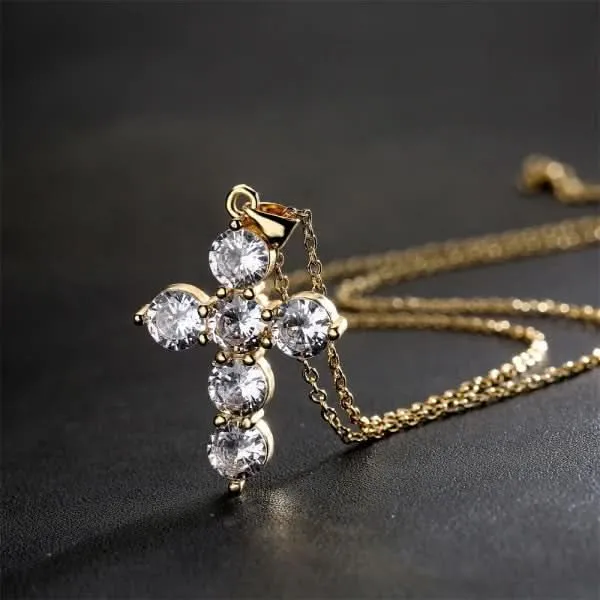 Necklaces CZ Cross Pendant Necklace Get Signatured