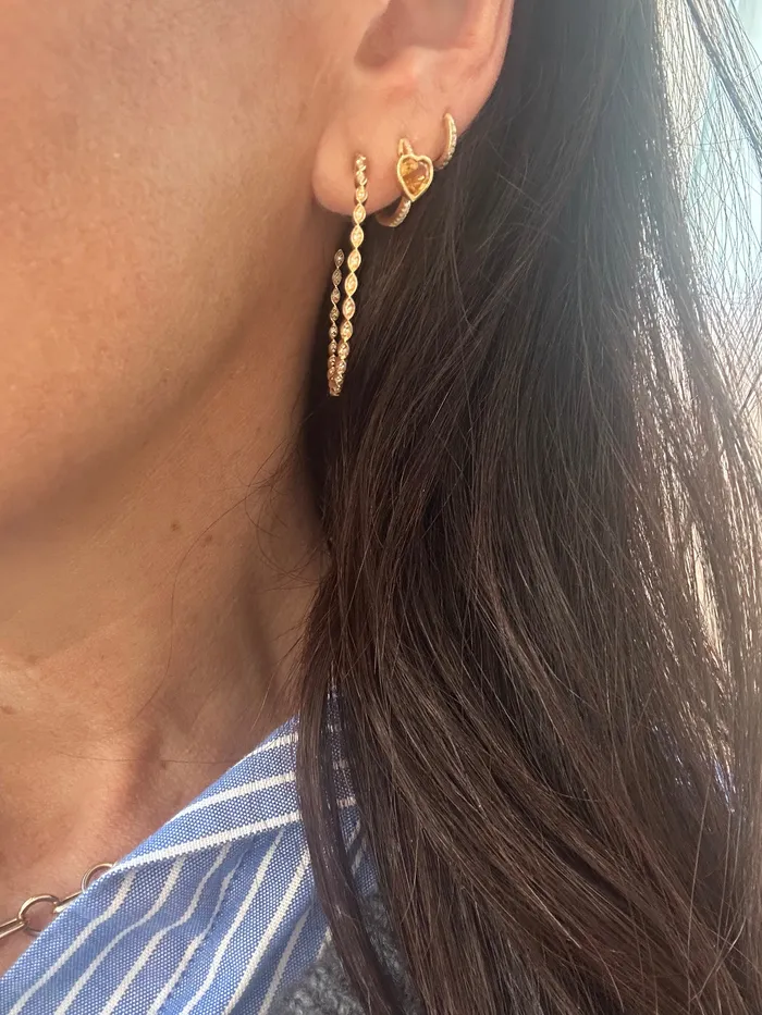 Necklaces Gold and Diamond Marquise Hoops Rachel Reid Necklaces Gold and Diamond Marquise Hoops Rachel Reid