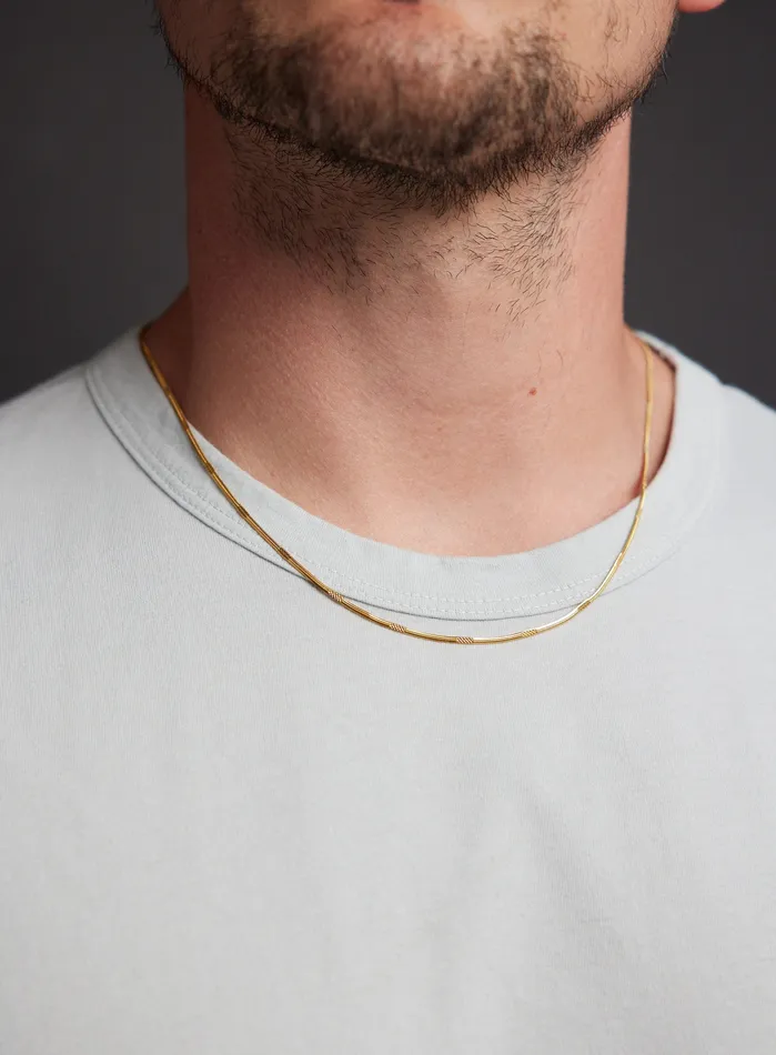 Necklaces Gold Herringbone Style Chain with Repeating Pattern WE ARE ALL SMITH Necklaces Gold Herringbone Style Chain with Repeating Pattern WE ARE ALL SMITH