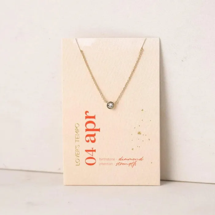 Necklaces Lovers Tempo Birthstone Necklace Gold