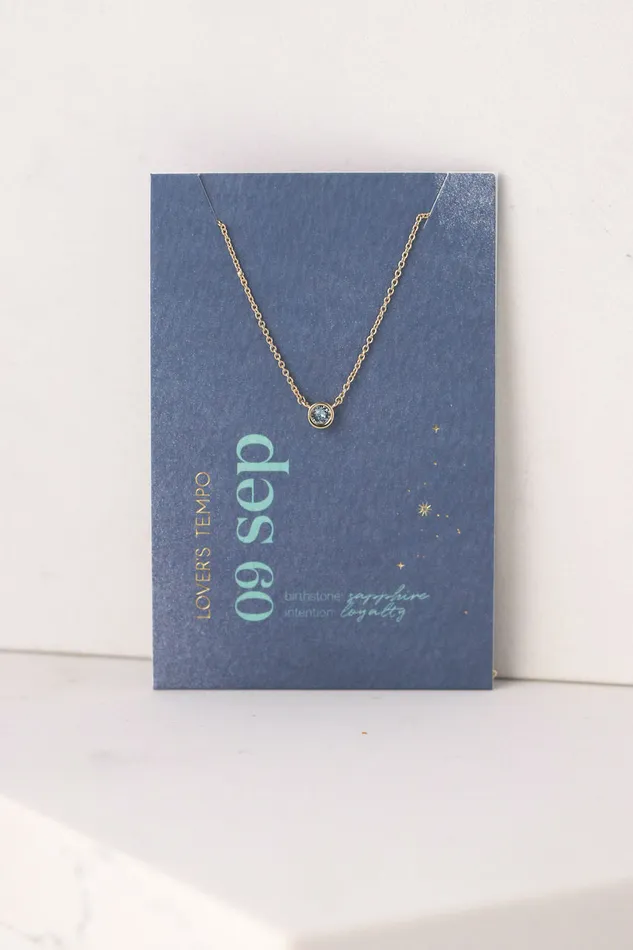Necklaces Lovers Tempo Birthstone Necklace Gold
