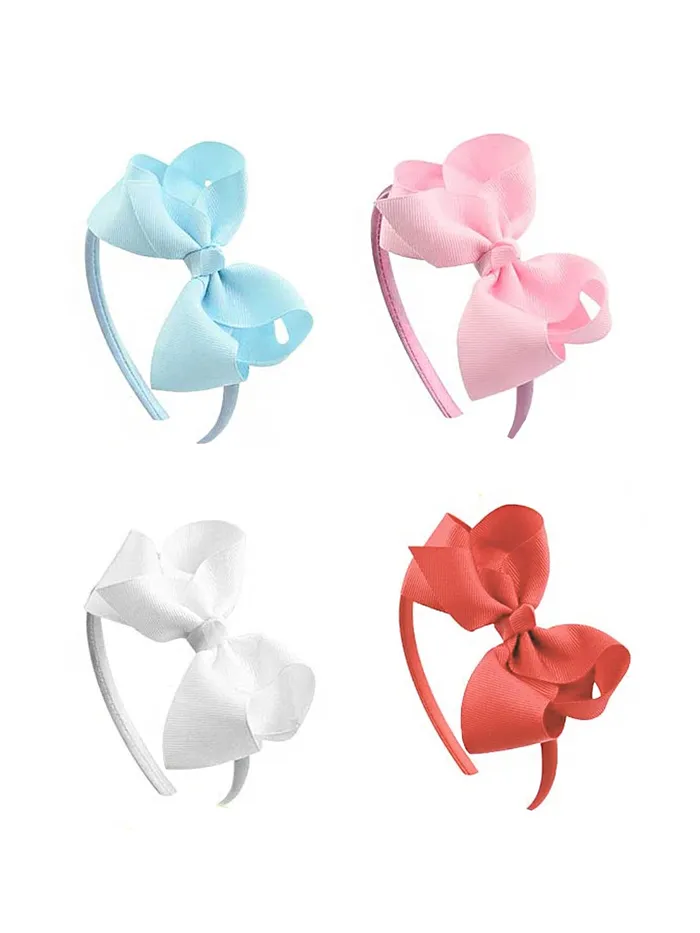 Necklaces Melbees by Yellow Chimes Combo Set of 4 Bow Hair Bands for Kids Girls Hair Accessories Pack of 4 MultiColor Medium Yellow Chimes