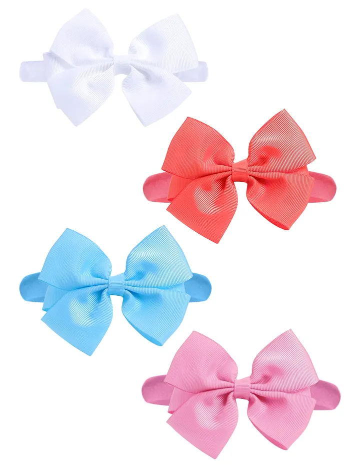 Necklaces Melbees by Yellow Chimes Combo Set of 4 Bow Hair Bands for Kids Girls Hair Accessories Pack of 4 MultiColor Medium Yellow Chimes