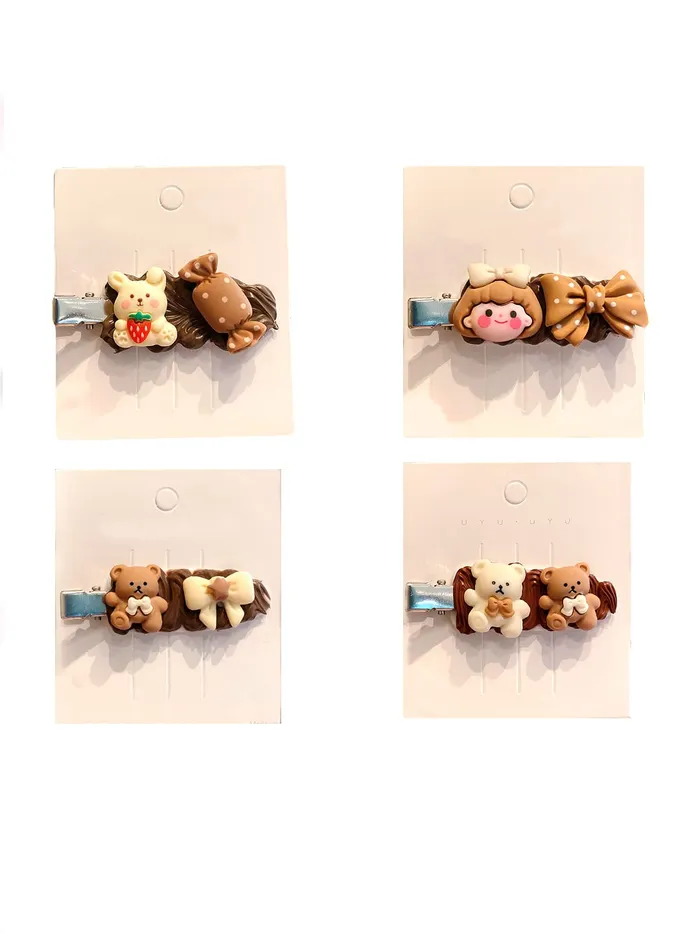 Necklaces Melbees by Yellow Chimes Melbees by Yellow Chimes Hair Clips for Girls 3 Pcs Hairclip Cute Teddy Bear Hair Clips for Girls Alligator Hair Clip for Kids and Girls Hair Accessories