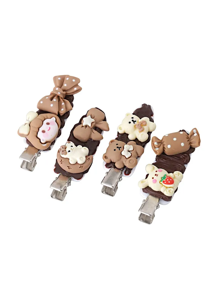 Necklaces Melbees by Yellow Chimes Melbees by Yellow Chimes Hair Clips for Girls 3 Pcs Hairclip Cute Teddy Bear Hair Clips for Girls Alligator Hair Clip for Kids and Girls Hair Accessories