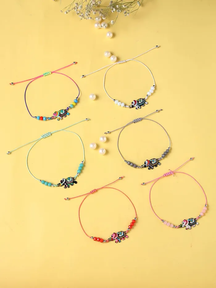 Necklaces Melbees by Yellow Chimes Melbees by Yellow Chimes kids Jewellary 6 Pcs Kids Jewelry Woven Friendship Bracelets Return Gift for Birthday Give Aways Return Gift Set for Kids Girls