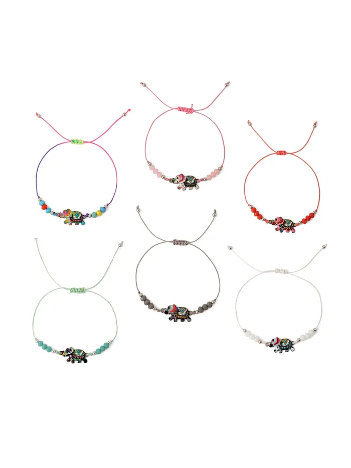 Necklaces Melbees by Yellow Chimes Melbees by Yellow Chimes kids Jewellary 6 Pcs Kids Jewelry Woven Friendship Bracelets Return Gift for Birthday Give Aways Return Gift Set for Kids Girls