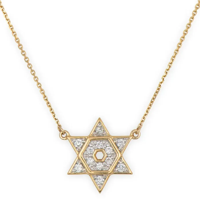 Necklaces Open Star of David Necklace Three Stories Jewelry