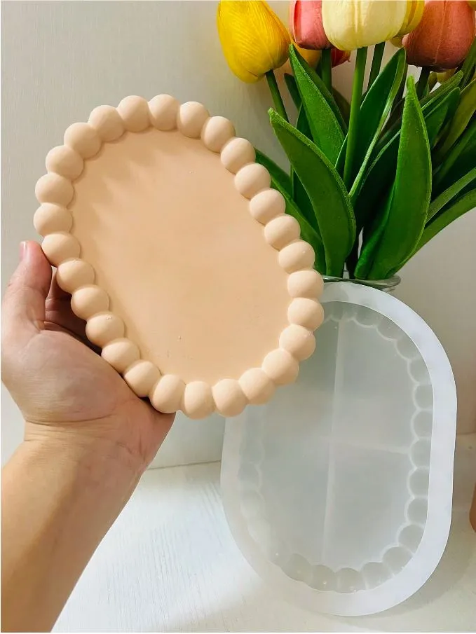 Necklaces Resin Art Hub Oval Bubble Tray Silicone Mold