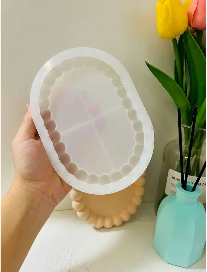 Necklaces Resin Art Hub Oval Bubble Tray Silicone Mold