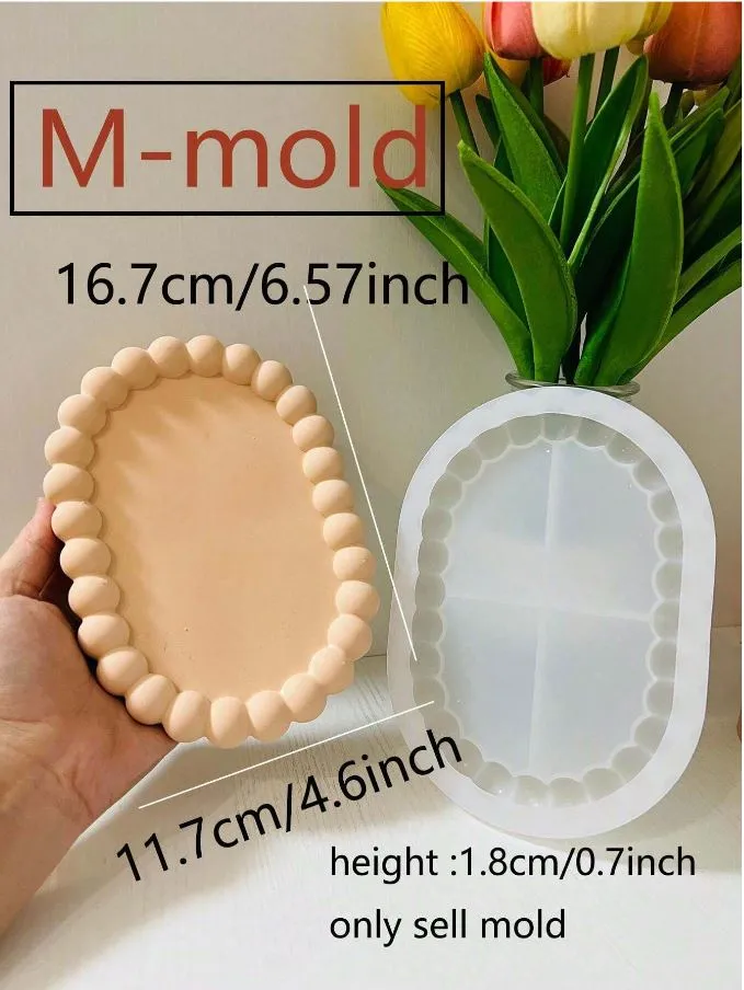 Necklaces Resin Art Hub Oval Bubble Tray Silicone Mold